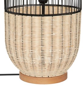 Lampa podłogowa boho Anea, rattan i metal, wys. 95 cm