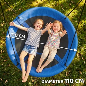 Outsunny Huśtawka wieszakowa niebieska odporna na warunki atmosferyczne do 100 kg z regulowanymi sznurami | Aosom PL