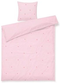 Różowa pościel jednoosobowa z perkalu bawełnianego 140x200 cm Daisy – JUNA