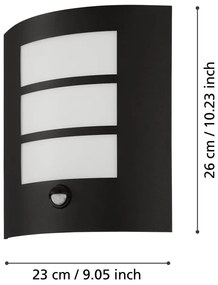 Zewnętrzna lampa ścienna (wysokość 26 cm) CITY – EGLO