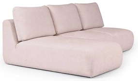 Jasnoróżowy narożnik z materiału bouclé (lewostronny/z szezlongiem) Mirel – Rodier