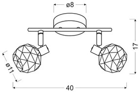 Podwójna industrialna lampa sufitowa na listwie - V087-Werti