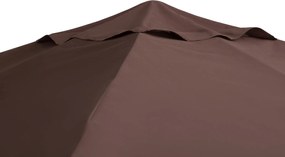 Outsunny Zamienny dach do pawilonu ogrodowego, poliester, 2,98 x 2,95 m, kolor kawa