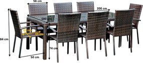 Zestaw mebli ogrodowych 8 osób Sottile