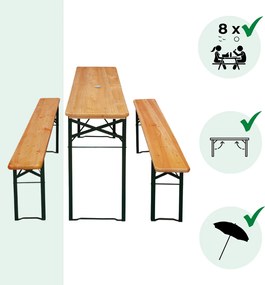 Zestaw piwny KLASIK, 170cm, naturalny brąz Casaria