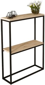 Konsola w stylu loft czarny + dąb artisan - Carello 4X
