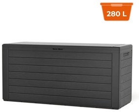 Prosperplast Pojemnik do przechowywania WOODEBOX, 280L, 120x46x57cm, antracytowa