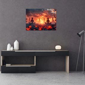 Obraz na szkle - Joga w przyrodzie (70x50 cm)