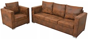 3-osobowa sofa i fotel do salonu - Lemis