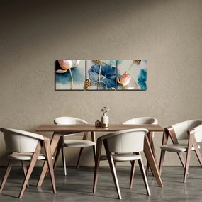Obraz z kwiatami (z zegarem) (90x30 cm)