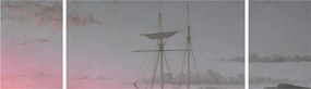 Obraz - Fitz Henry Lane, Lumber Schooners at Evening on Penobscot Bay, reprodukcje (170x50 cm)