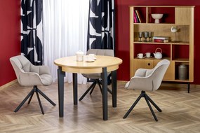 Okrągły rozkładany stół do jadalni Sorbus Halmar, dąb naturalny / czarny