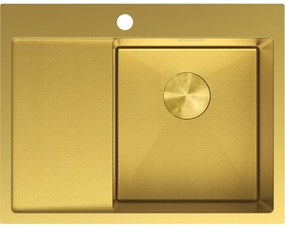 Mexen Exar zlewozmywak stalowy 1-komorowy z ociekaczem prawy 620 x 480 mm, złoty HC - 6432621005P-55HC