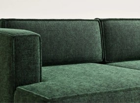 Ciemnozielony rozkładany/ze schowkiem narożnik z tkaniny szenilowej (lewostronny/z szezlongiem) Velto – Maison de Rêve