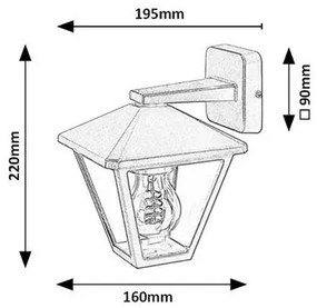 Rabalux 7147 zewnętrzna lampa ścienna Paravento, antracyt