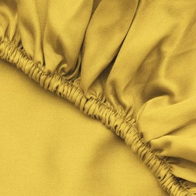 Żółte bawełniane prześcieradło z gumką 140x200 cm – Mijolnir