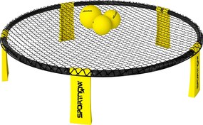 SPORTNOW Zestaw Roundnet z siatką 3 piłki torba pompka Zestaw do Spikeballa Ø92 x 20 cm Żółty