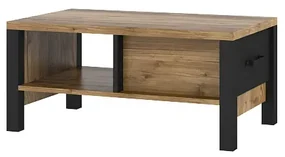Stolik kawowy OLIN 1S 90x56 appenzeller fichte/czarny HELVETIA