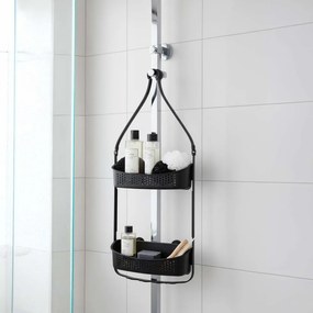 Wisząca plastikowa półka łazienkowa w kolorze matowej czerni Vesper – douceur d'intérieur