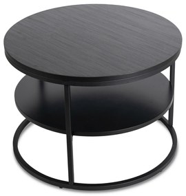 Stolik Kawowy z Półką BEST 70 cm Czarny Nowoczesny
