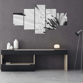 Obraz - Czarno-biały kwiat (125x70 cm)