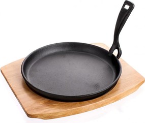 Żeliwna patelnia z odpinaną rączką i drewnianą deską 22cm F8-M39