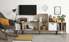 Półka dekoracyjna stojąca, prostokątna, biała, 6 przegród, 68 cm x 100,5 cm