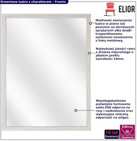 Drewniane lustro minimalistyczne biały dąb F7-R70