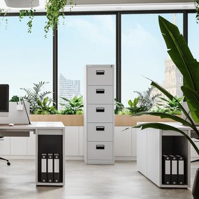 Metalowa szafa kartotekowa SARA V5, 460 x 1630 x 620 mm, szara