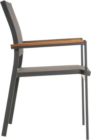 Krzesła ogrodowe aluminiowe, sztaplowane, 2 sztuki, antracyt