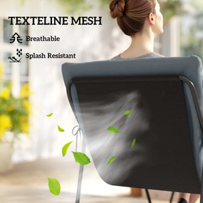 Outsunny Zestaw Mebli Ogrodowych dla 4 Osób, 2 Krzesła, 1 Sofa Dwuosobowa, 1 Stolik z Szkłem, Grube Poduszki, Stalowa Rama, na Taras, Szary