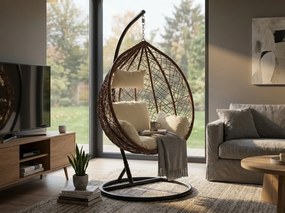 Brązowe wiszące krzesło KOKON