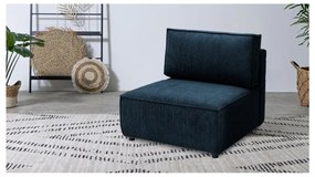 Ciemnoniebieski sztruksowy moduł sofy (moduł środkowy) Nihad modular – Bobochic Paris