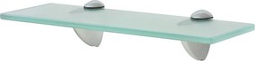 Półka Łazienkowa ze Szklaną Półką 30 x 10 cm 8 mm Transparentna Nowoczesna z Wspornikami ze Stopu Cynku