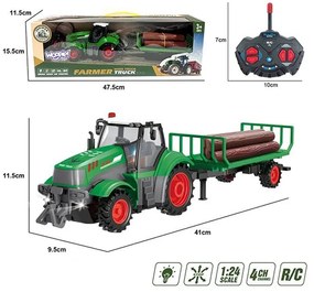Woopie traktor z przyczepą na pilota sterowany rc - skala 1:24