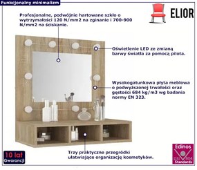 Toaletka z półkami na biurko lub ścianę dąb sonoma Toy 3X