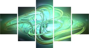 Obraz zielonej abstrakcji (125x70 cm)