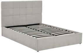 Łóżko ze skrzynią 160 x 200 cm - Tkanina - Szary - HOPEYA Pascala Morabito