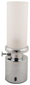 Lampa stołowa LED w kolorze srebra ze ściemniaczem i metalowo-szklanym kloszem (wysokość 29,5 cm) Camp – Leitmotiv