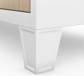 Szafa BHP 20-skrytkowa 136x45x172 cm Eco Design Robert, biały/dąb sonoma