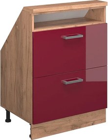Szafka kuchenna na dach skośny czerwony połysk 60x46x81.6 r-line