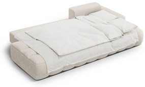 Beżowy rozkładany/ze schowkiem narożnik (prawostronny/z szezlongiem) Linz – Cosmopolitan Design