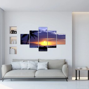Obraz zachodu słońca nad morzem (125x70 cm)