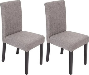 Krzesło do jadalni Littau (zestaw 2 sztuk),  tekstylny, szary, ciemne nogi