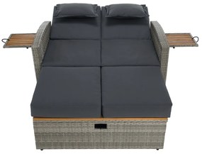Sofa ogrodowa rattanowa MALORY, szary/naturalny