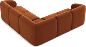 Aksamitny narożnik w kolorze terakoty Lani – Makamii