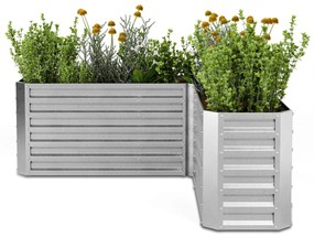 Blumfeldt Flexgrow 160x160x60 cm Skrzynia na warzywa Srebrny