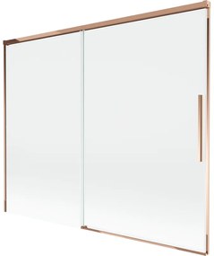 Mexen Rox parawan nawannowy 2-skrzydłowy rozsuwany 190 x 150 cm, transparent, różowe złoto - 8C9-190-001-60-00