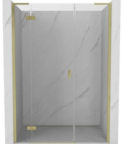 Mexen Mist-H L drzwi prysznicowe uchylne lewe 150 cm, transparent, złote szczotkowane - 8A5L-150-001-55-00-L