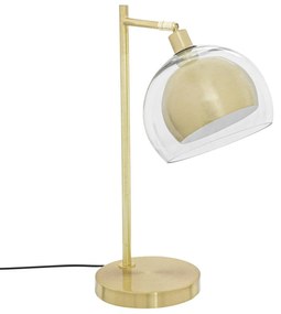 Lampka nocna złota glamour, metal i szkło, 48 cm